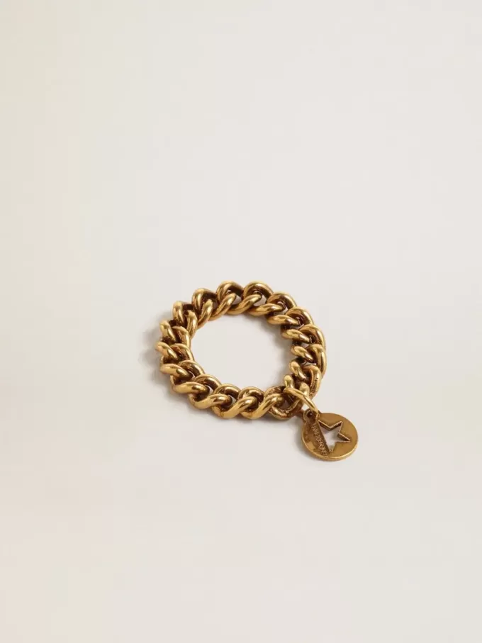 Ring in Antikgoldfarbe mit flexiblen Gliedern Ring in Antikgoldfarbe mit flexiblen Gliedern