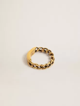 Ring in Antikgoldfarbe mit regelmäßigen Gliedern