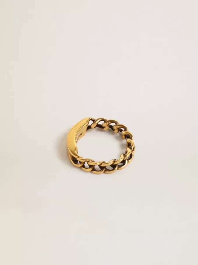 Ring in Antikgoldfarbe mit regelmäßigen Gliedern Ring in Antikgoldfarbe mit regelmäßigen Gliedern