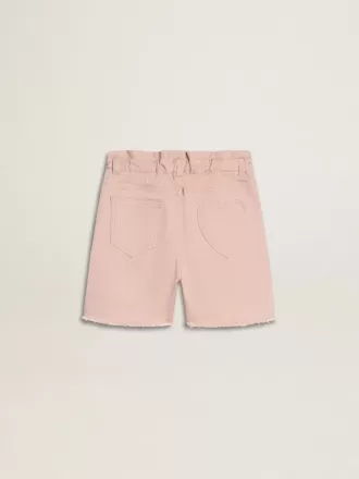 Rosa Baumwollshorts für Mädchen mit Stickerei