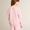 Rosa Sweatshirt mit großem Stern in silbernem Glitzer auf der Vorderseite