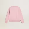 Rosa Sweatshirt mit großem Stern in silbernem Glitzer auf der Vorderseite