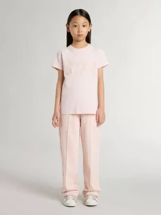 Rosa T-Shirt für Mädchen mit rosa Aufdruck auf der Vorderseite