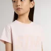 Rosa T-Shirt für Mädchen mit rosa Aufdruck auf der Vorderseite