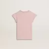 Rosa T-Shirt für Mädchen mit Rüschenärmeln und Stickerei