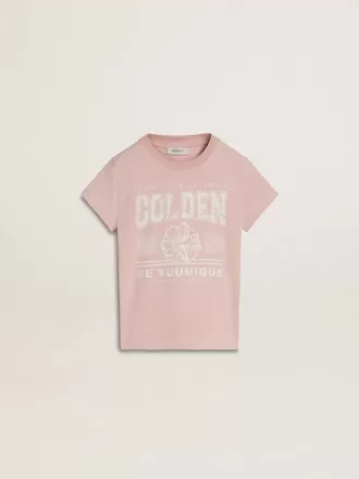 Rosa T-Shirt für Mädchen mit weißem Aufdruck