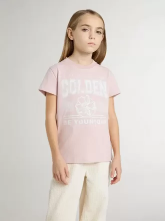 Rosa T-Shirt für Mädchen mit weißem Aufdruck