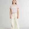 Rosa T-Shirt für Mädchen mit weißem Aufdruck Rosa T-Shirt für Mädchen mit weißem Aufdruck