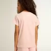Rosa T-Shirt für Mädchen mit weißem Logo und Maxi-Stern Rosa T-Shirt für Mädchen mit weißem Logo und Maxi-Stern
