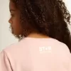 Rosa T-Shirt für Mädchen mit weißem Logo und Maxi-Stern Rosa T-Shirt für Mädchen mit weißem Logo und Maxi-Stern