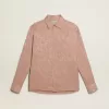 Rosa Viskose-Bluse für Damen mit Blumenmuster