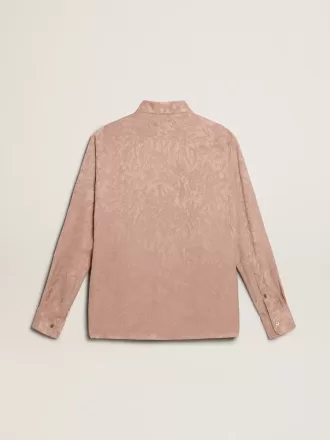 Rosa Viskose-Bluse für Damen mit Blumenmuster