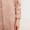 Rosa Viskose-Bluse für Damen mit Blumenmuster