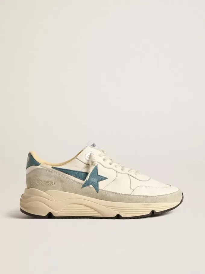 Running Sole aus Nappaleder mit blauem Lederstern und Wildledereinsatz