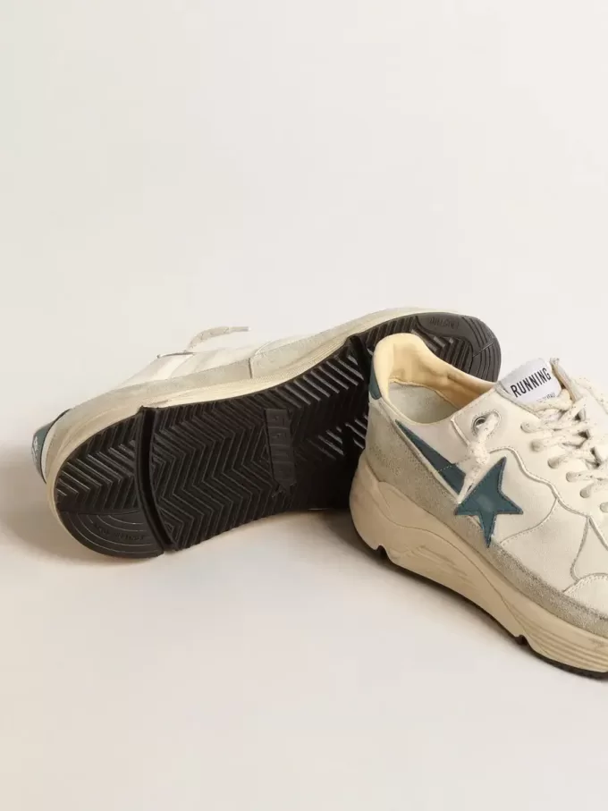 Running Sole aus Nappaleder mit blauem Lederstern und Wildledereinsatz