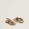 Sandalen „Young Maxime” aus goldfarbenem Metallic-Leder