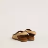 Sandalen „Young Noa” aus beigem Raffiabast und braunem Leder