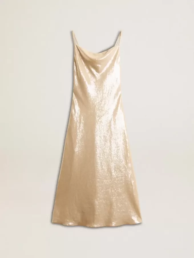 Schlafkleid aus pergamentfarbenen Pailletten