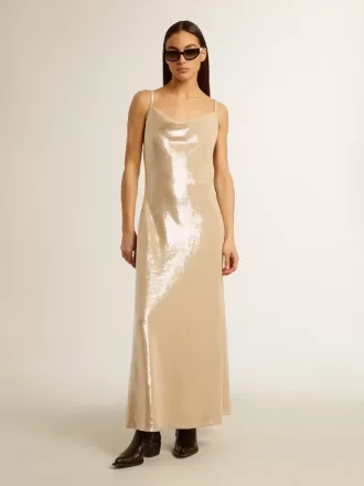 Schlafkleid aus pergamentfarbenen Pailletten