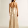 Schlafkleid aus pergamentfarbenen Pailletten
