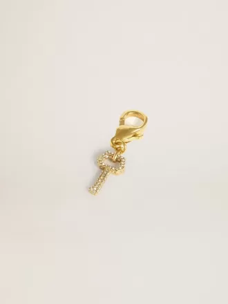 Schlüsselanhänger aus goldfarbenem Messing mit Kristallen