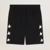 Schwarze Bermudashorts für Herren mit weißen Sternen