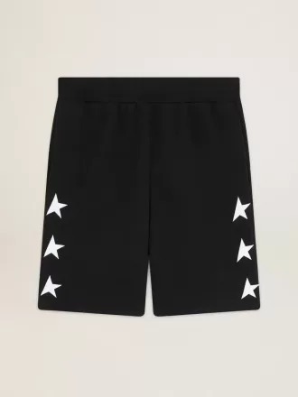 Schwarze Bermudashorts für Herren mit weißen Sternen