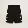 Schwarze Bermudashorts für Jungen mit weißen Sternen
