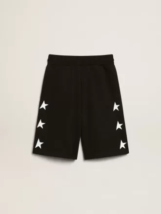 Schwarze Bermudashorts für Jungen mit weißen Sternen