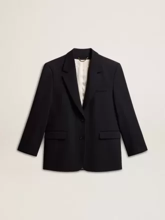 Schwarze Blazerjacke aus Wollmischung für Damen