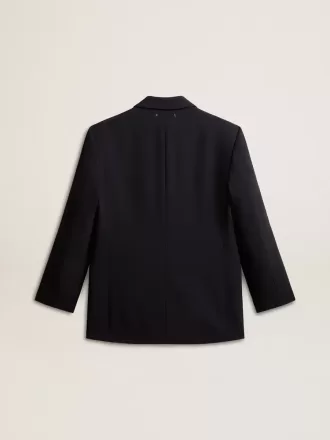 Schwarze Blazerjacke aus Wollmischung für Damen