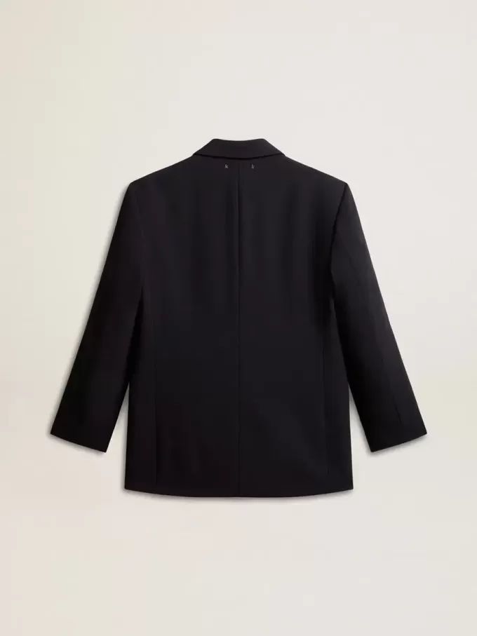Schwarze Blazerjacke aus Wollmischung für Damen Schwarze Blazerjacke aus Wollmischung für Damen