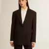 Schwarze Blazerjacke aus Wollmischung für Damen Schwarze Blazerjacke aus Wollmischung für Damen