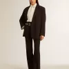 Schwarze Blazerjacke aus Wollmischung für Damen Schwarze Blazerjacke aus Wollmischung für Damen