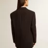 Schwarze Blazerjacke aus Wollmischung für Damen Schwarze Blazerjacke aus Wollmischung für Damen