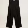 Schwarze Damenhose aus Wollgabardine