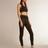 Schwarze Damenleggings mit gemischten Nähten