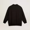 Schwarze Damenstrickjacke mit schattierter Stickerei