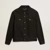Schwarze Herren-Jeansjacke mit One-Wash-Effekt