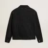 Schwarze Herren-Jeansjacke mit One-Wash-Effekt