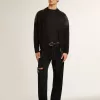Schwarze Herrenjeans mit lockerer Passform und Kristallen mit Farbverlaufseffekt