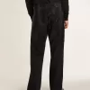 Schwarze Herrenjeans mit lockerer Passform und Kristallen mit Farbverlaufseffekt