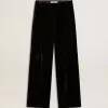 Schwarze Hose mit Samteffekt Schwarze Hose mit Samteffekt