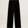 Schwarze Hose mit Samteffekt Schwarze Hose mit Samteffekt