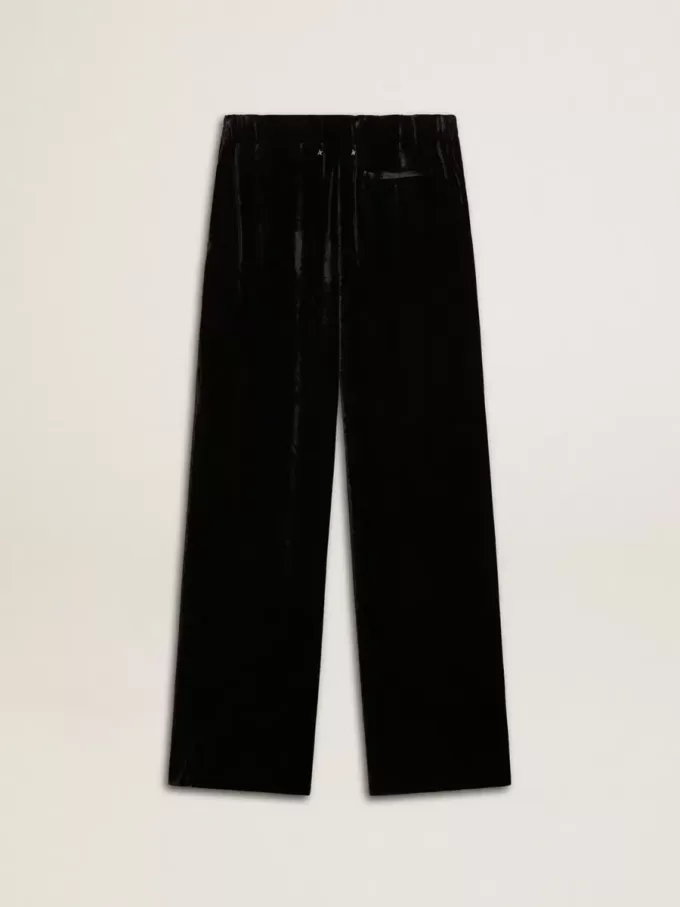 Schwarze Hose mit Samteffekt Schwarze Hose mit Samteffekt
