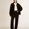 Schwarze Jeansjacke für Damen mit Stickerei