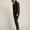 Schwarzes Herren-Sweatshirt mit Reißverschluss und weißen Sternen