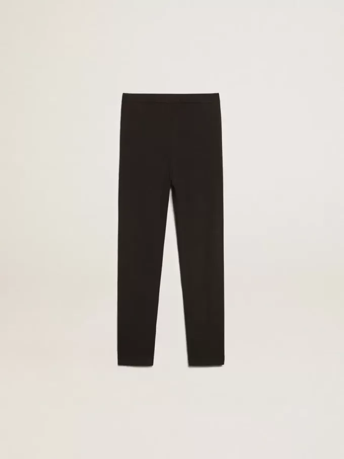 Schwarze Leggings für Mädchen mit weißen Sternen an den Seiten