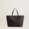 Schwarze Pasadena-Tasche aus glattem Leder mit goldenem Logo