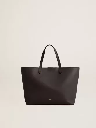 Schwarze Pasadena-Tasche aus glattem Leder mit goldenem Logo